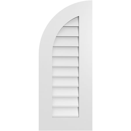 Ekena Millwork Quarter Round Top Left Surface Mount PVC Gable Vent w/ 3-1/2"W x 1"P Standard Frame, 14"W x 34"H GVPQL14X3401SN